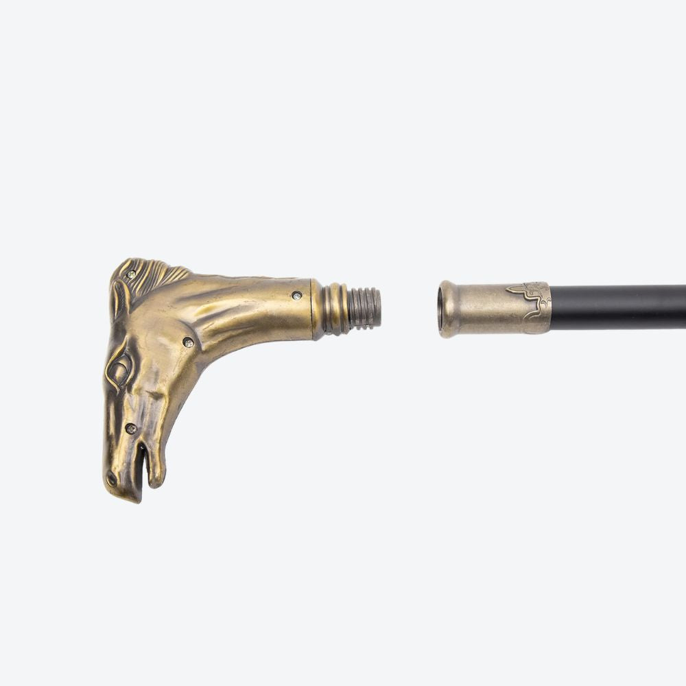 Vintage Horse Head Metal Cane