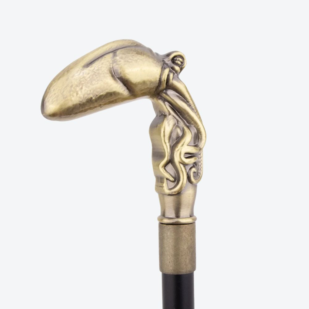 Ancestral Bronze Squid Metal Cane-Bastoni UK