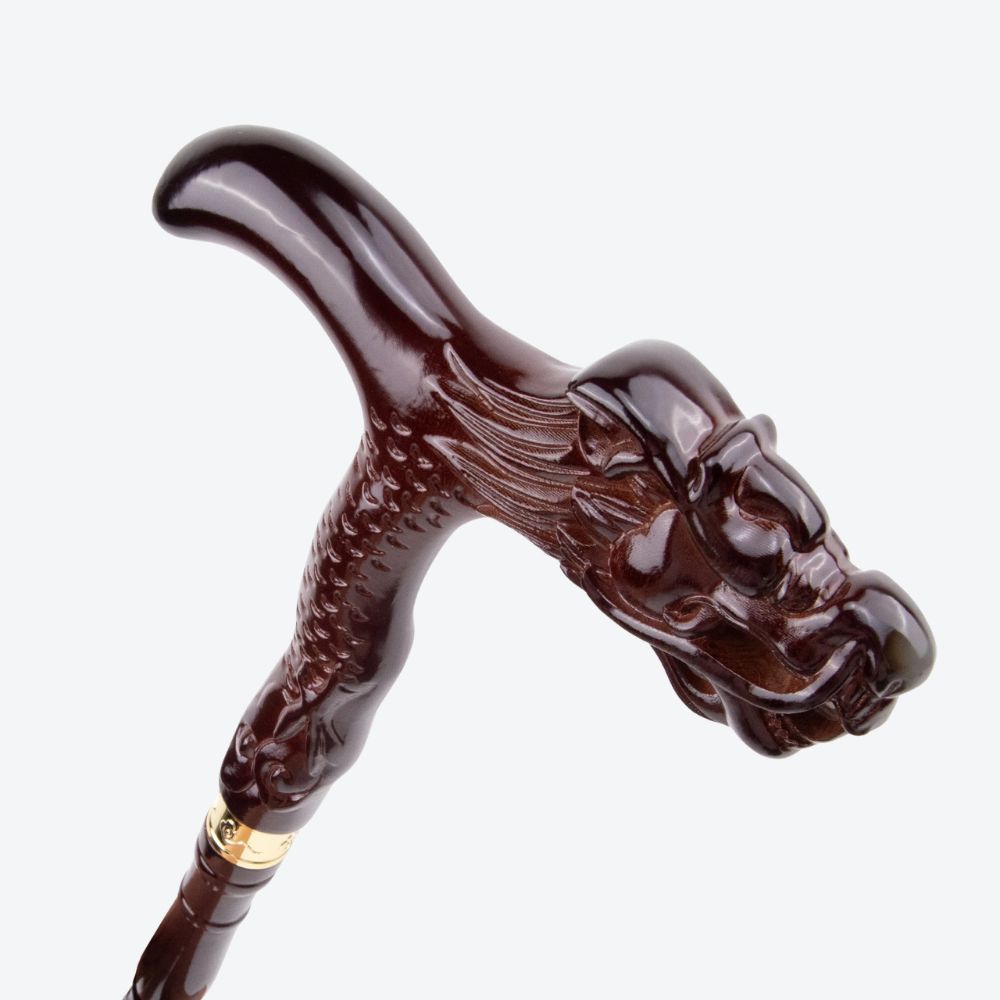 Ancestral Dragon Wooden Classic Cane Red-Bastoni UK