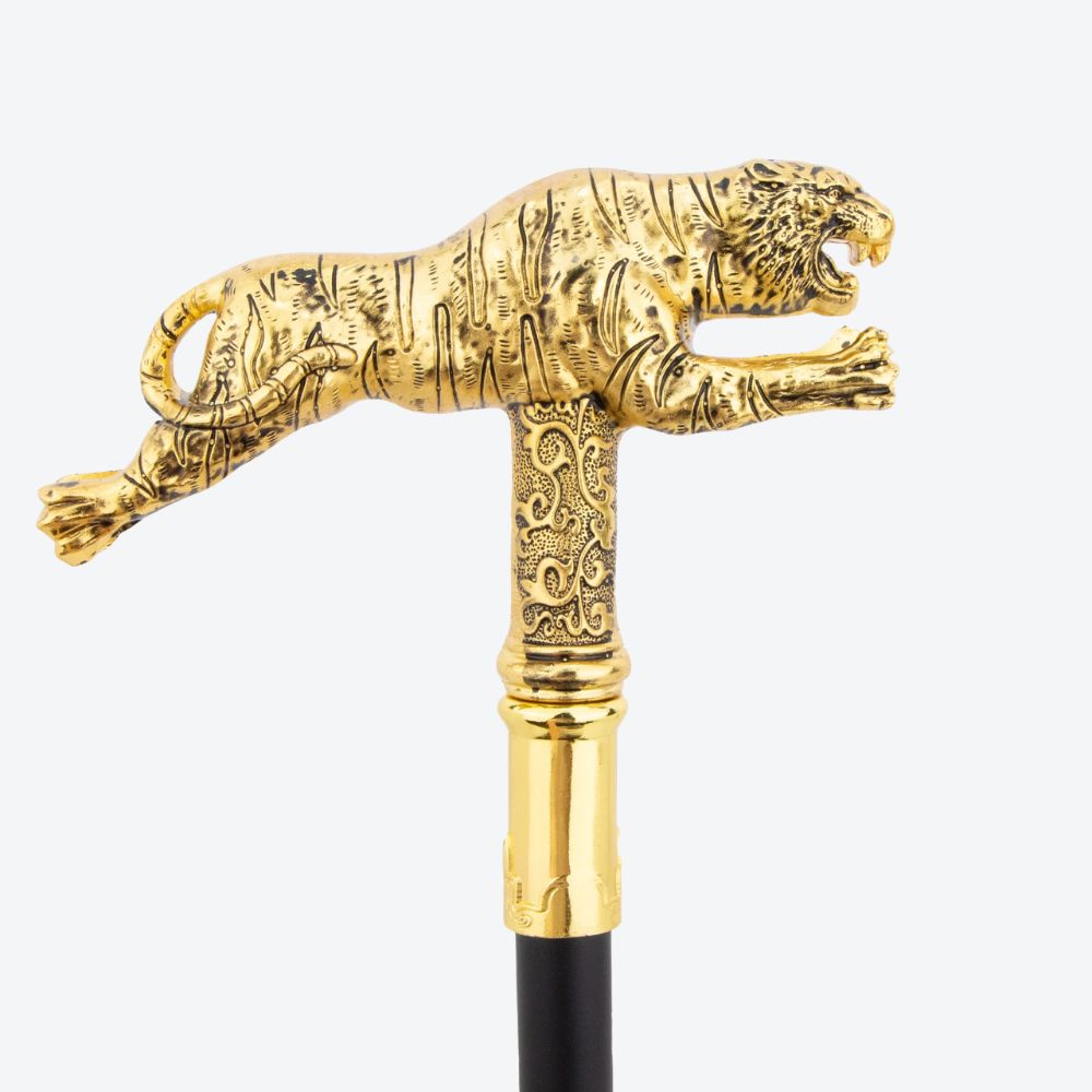 Ancestral Golden Tiger Metal Cane-Bastoni UK