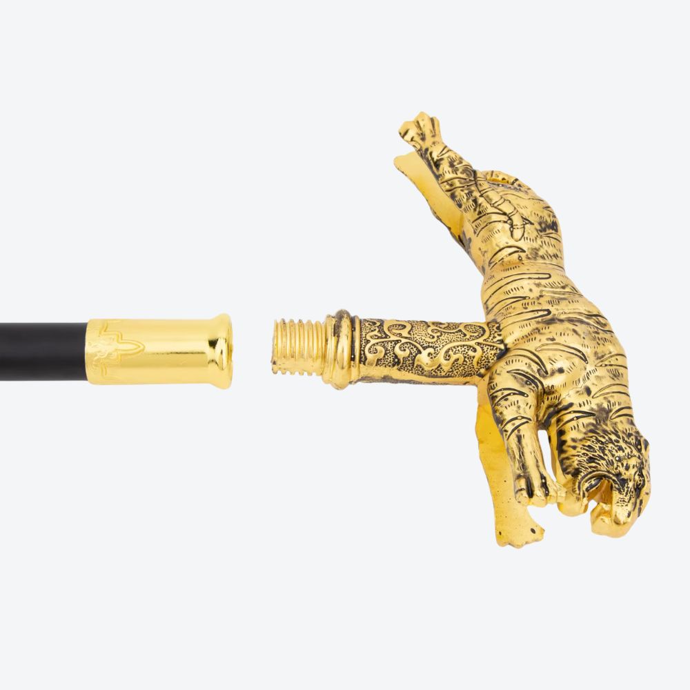 Ancestral Golden Tiger Metal Cane-Bastoni UK