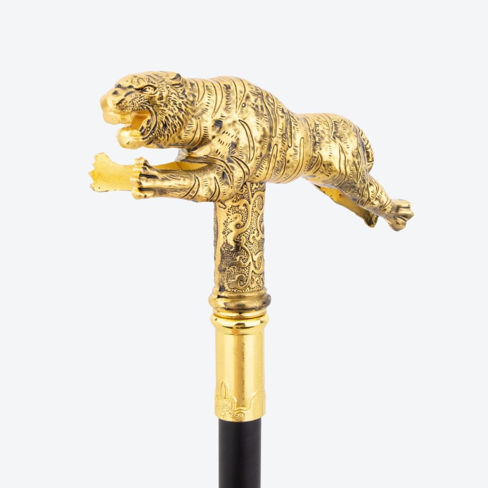 Ancestral Golden Tiger Metal Cane-Bastoni UK
