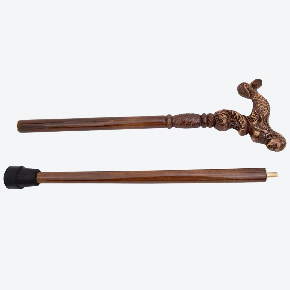 Atlantic Mermaid Vintage Wooden Cane-Bastoni UK