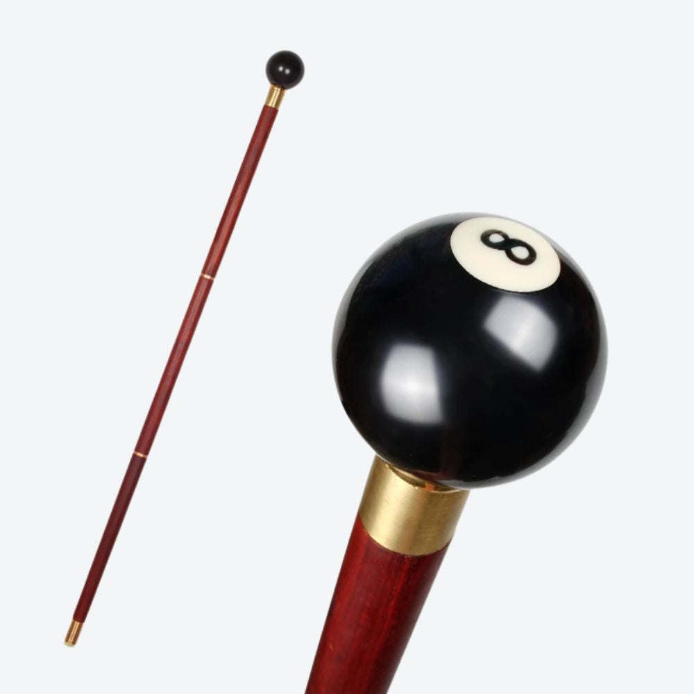 Bastoni Wooden Cane 8 Ball Billiards Black Bastoni