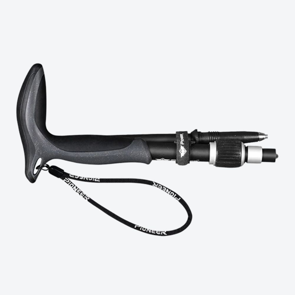 Folding Anti-shock Sports Walking Stick for Trails and Hiking, Black - Bastoni