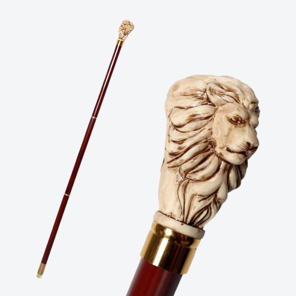 Bastoni Black Royal Lion German Beechwood Walking Stick