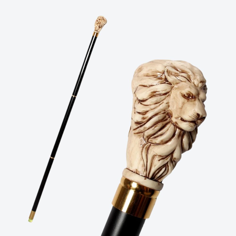 Bastoni Black Royal Lion German Beechwood Walking Stick