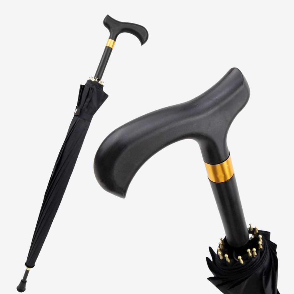 Bastoni Black Windproof Umbrella Cane