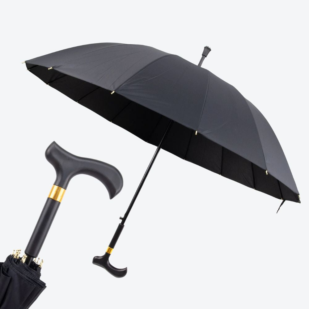 Bastoni Black Windproof Umbrella Cane