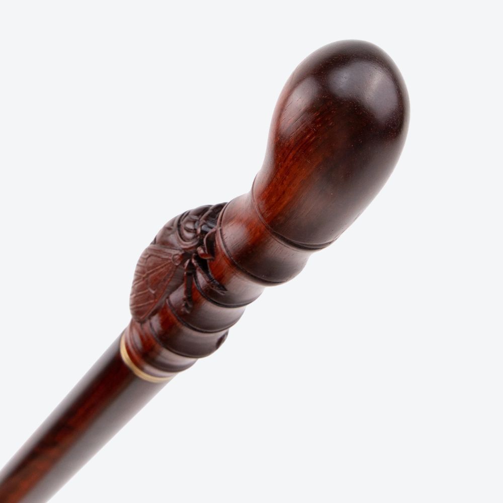 Brown Bamboo Cicada Wooden Cane-Bastoni UK