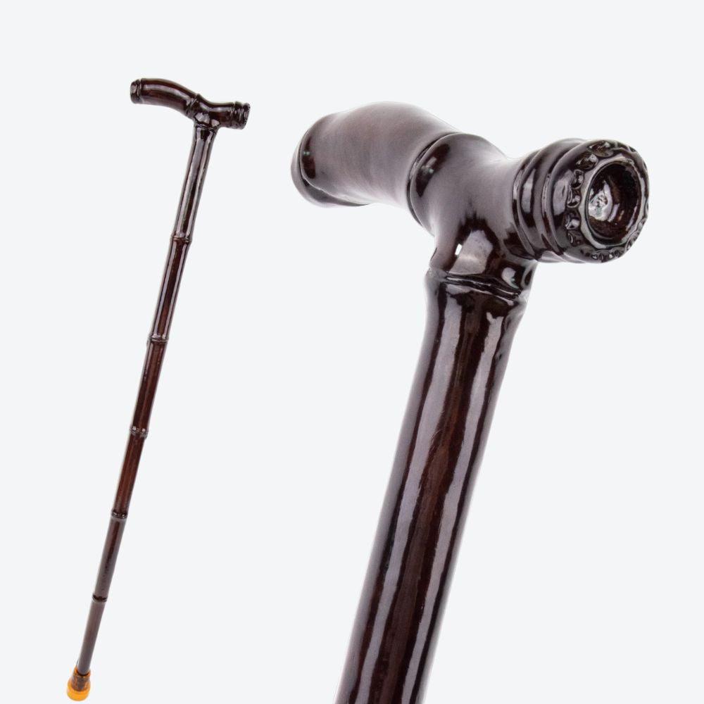Brown Bamboo Wooden Walking Stick - Bastoni