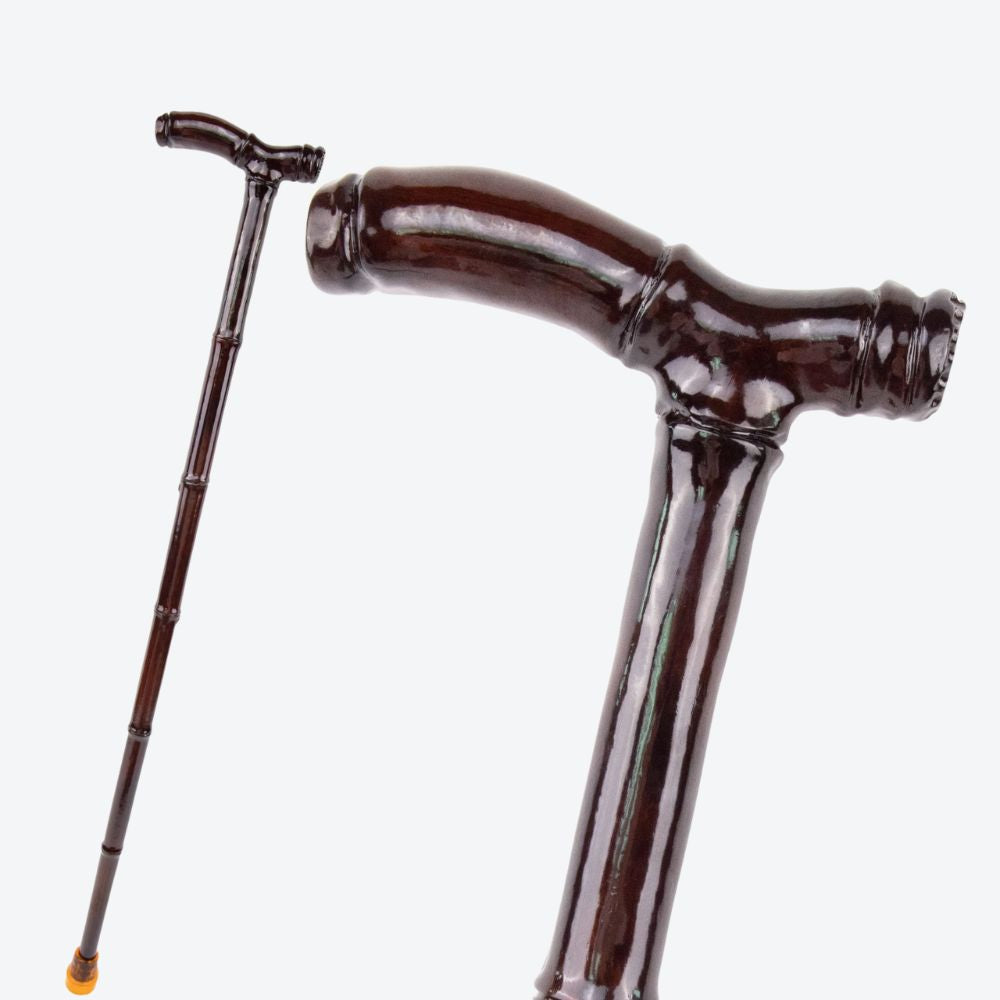 Brown Bamboo Wooden Walking Stick - Bastoni