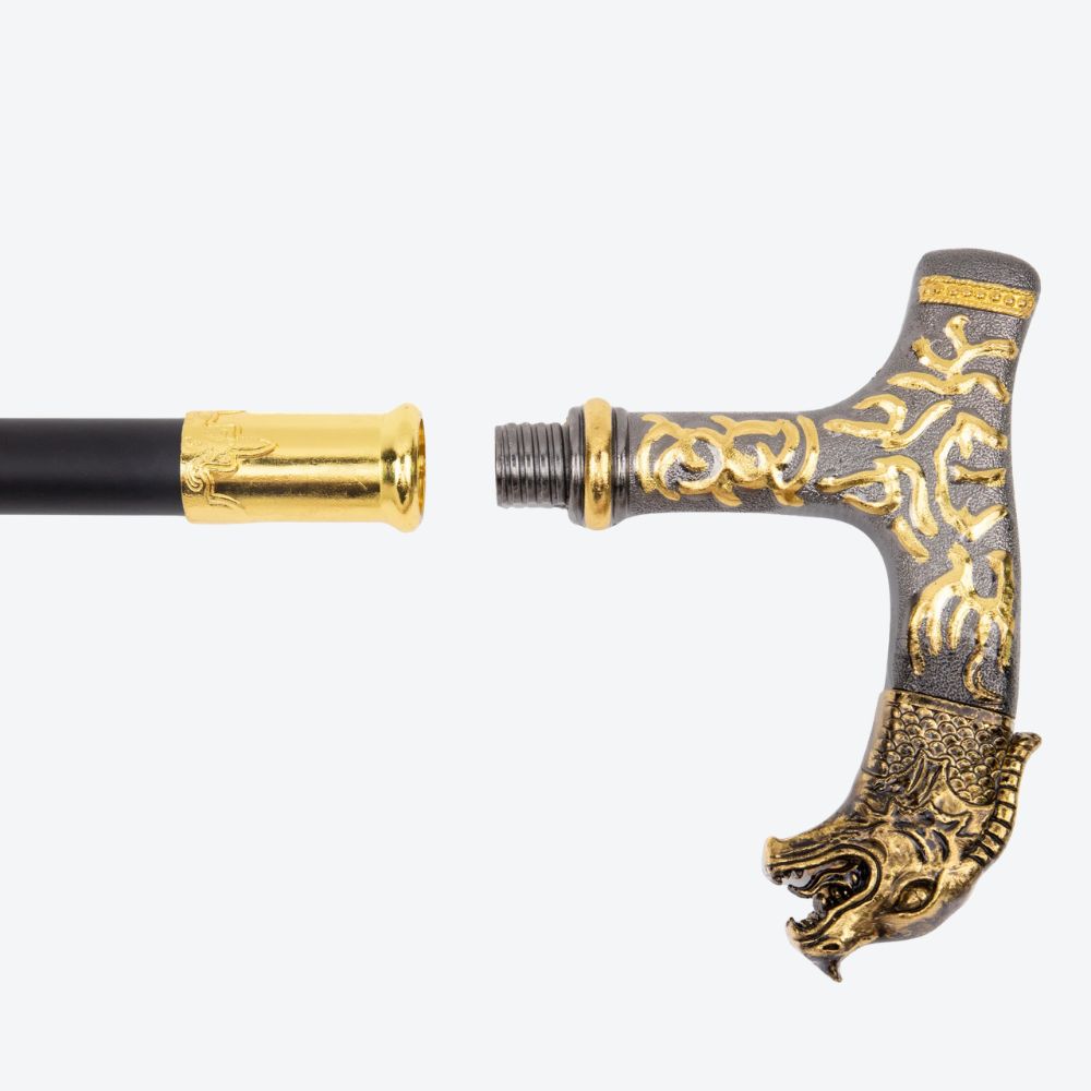 Classic Dragon Head Metal Cane-Bastoni UK
