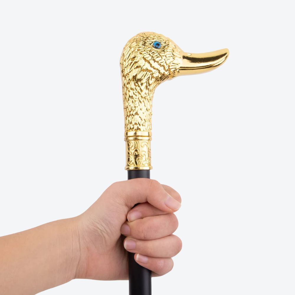 Classic Luxury Walking Stick with Golden Imperial Duck Design - Bastoni