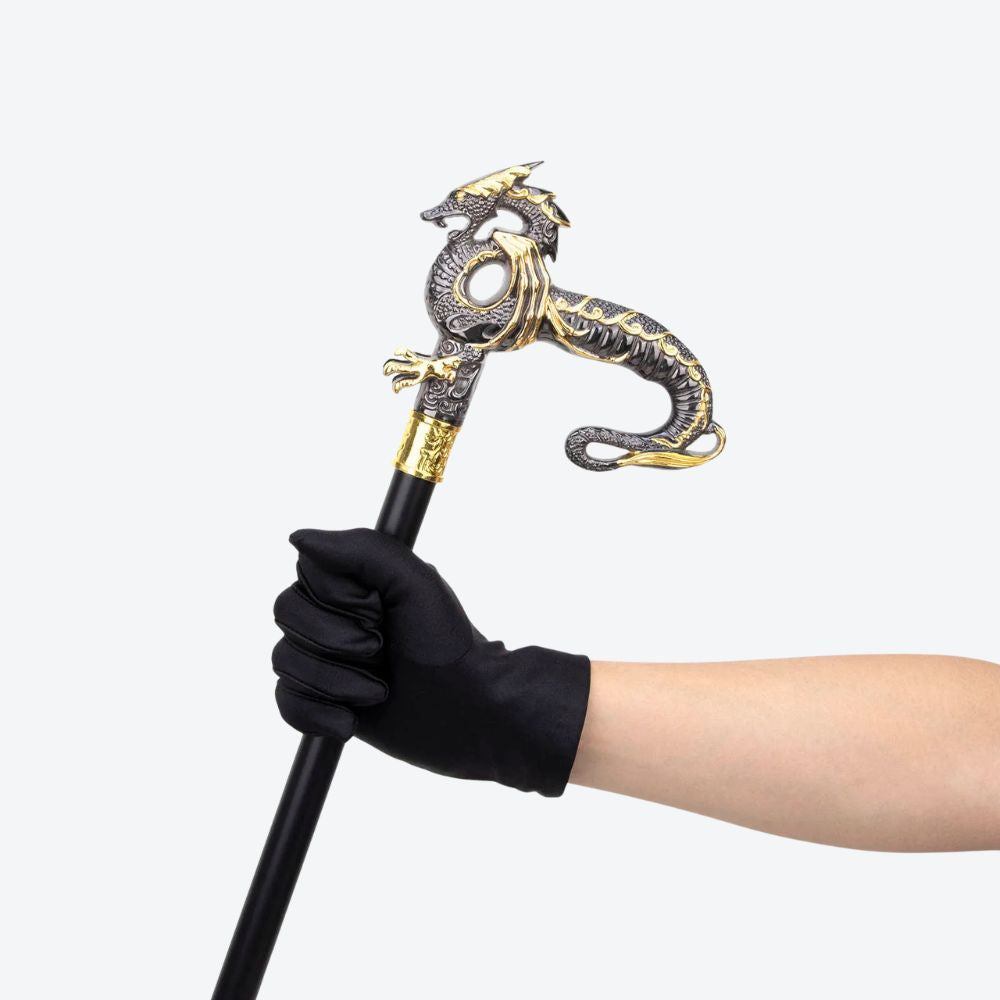 Classic Oriental Dragon Metal Cane-Bastoni UK