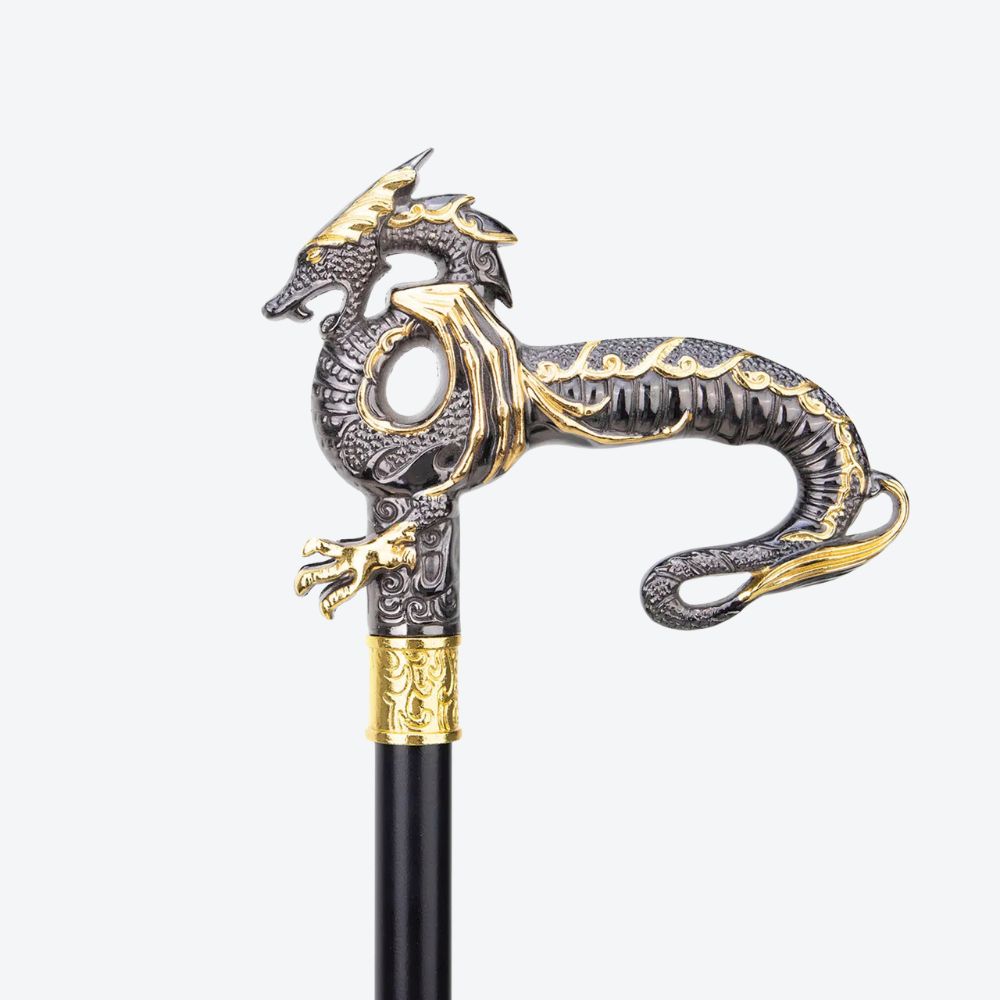 Classic Oriental Dragon Metal Cane-Bastoni UK
