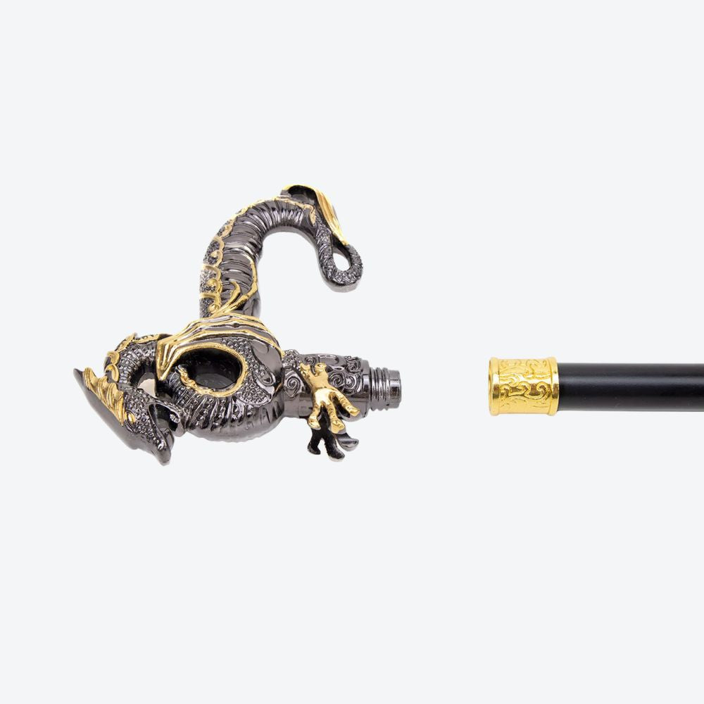 Classic Oriental Dragon Metal Cane-Bastoni UK