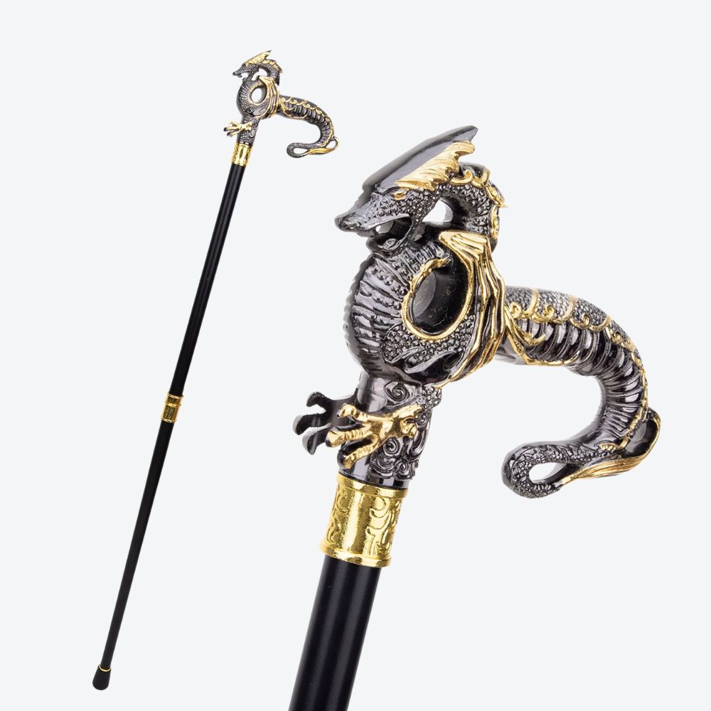 Classic Oriental Dragon Metal Cane-Bastoni UK
