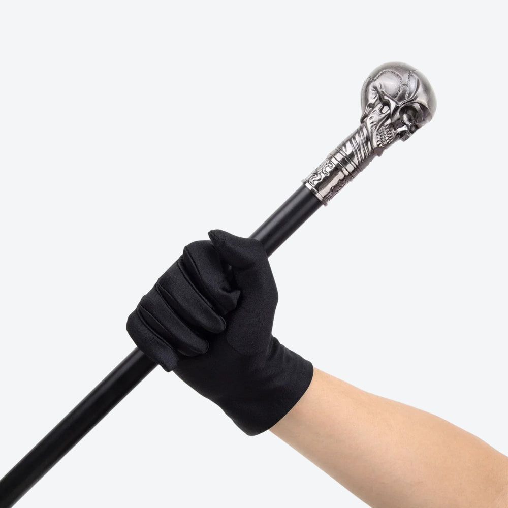 Classic Silver Skull Metal Cane - Bastoni