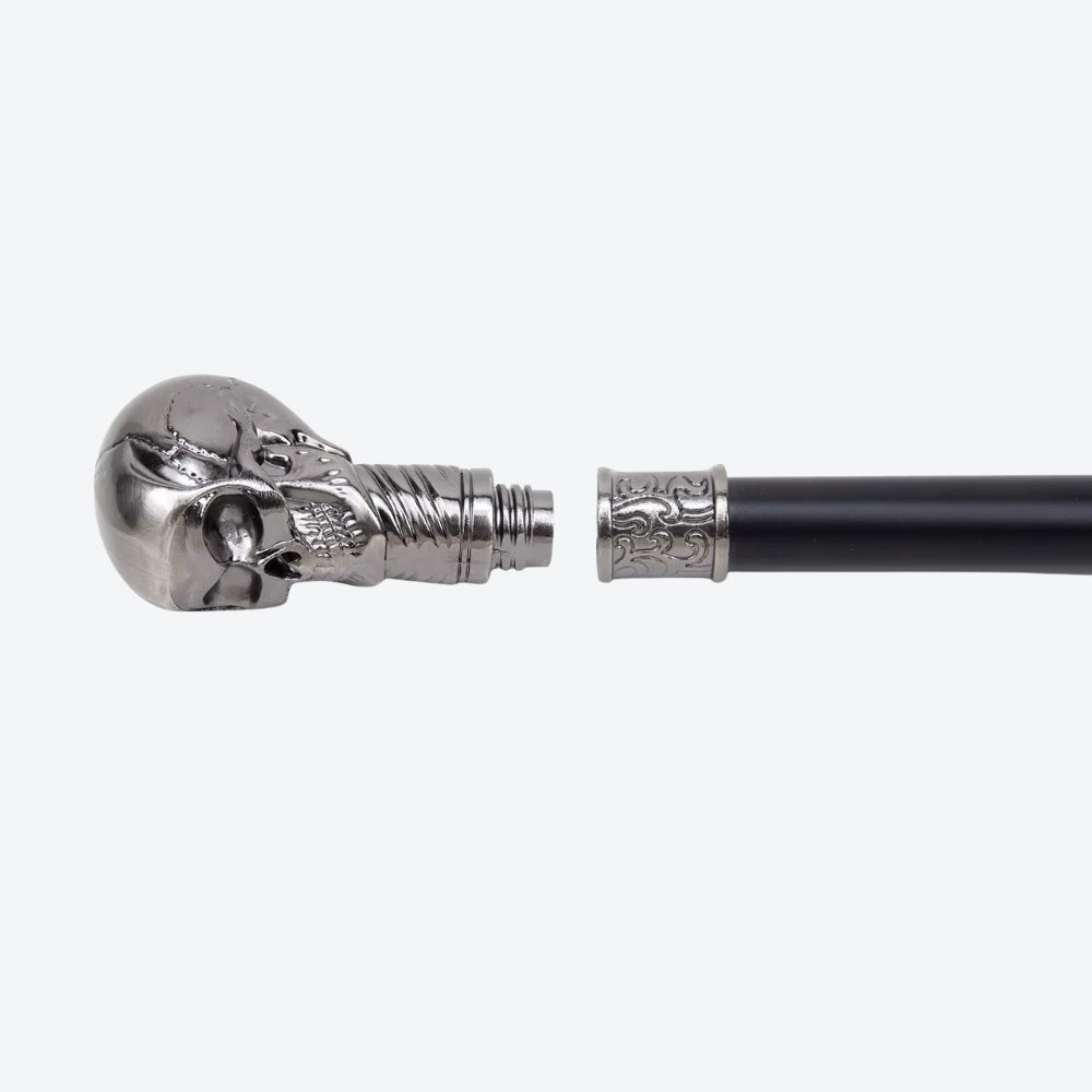 Classic Silver Skull Metal Cane - Bastoni