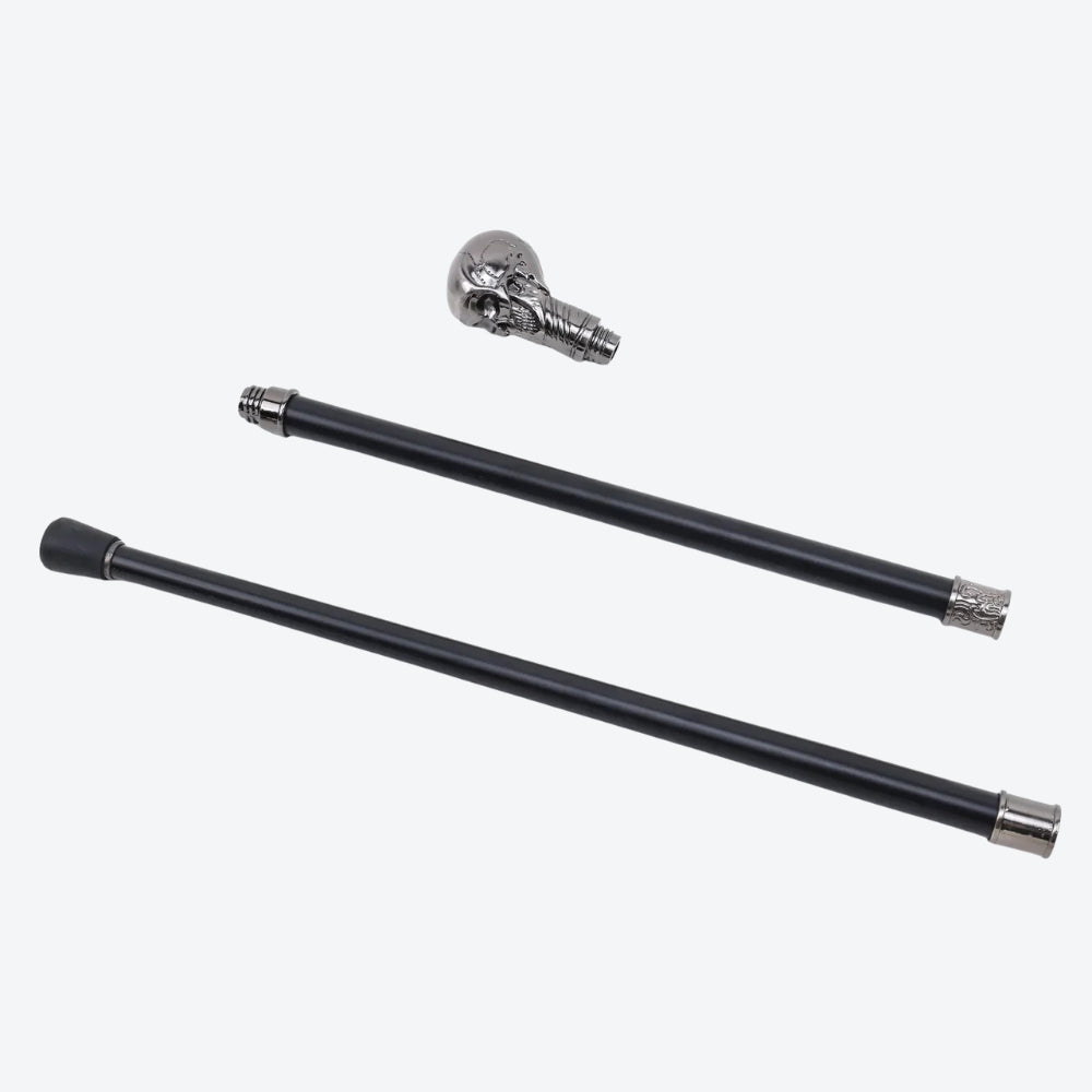 Classic Silver Skull Metal Cane - Bastoni