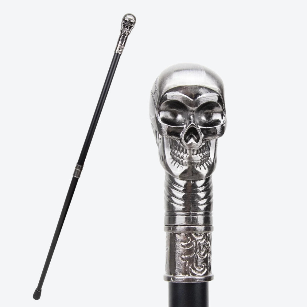 Classic Silver Skull Metal Cane - Bastoni