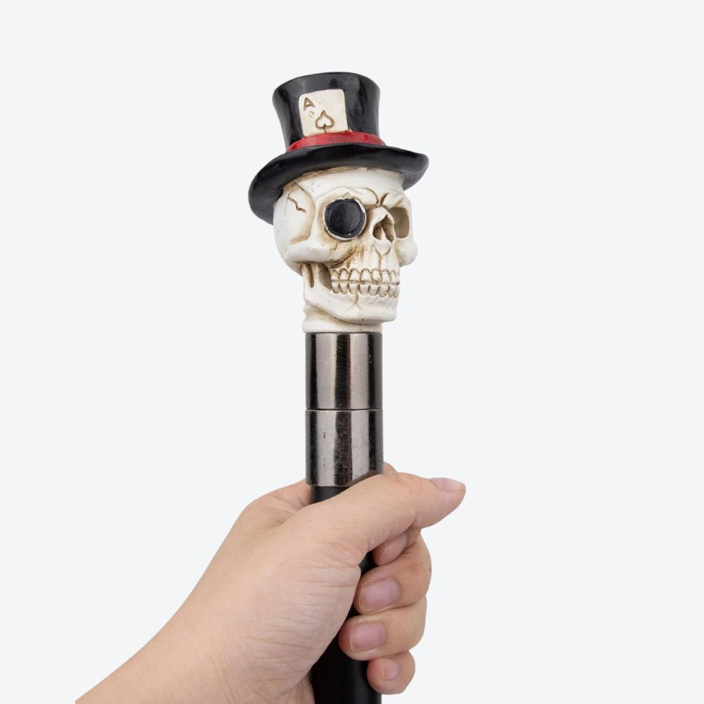 Classic Skull Top Hat Metal Cane-Bastoni UK
