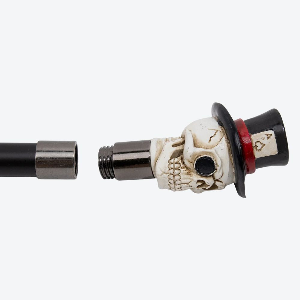 Classic Skull Top Hat Metal Cane-Bastoni UK
