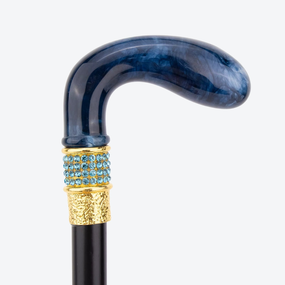 Royal Blue Elegant Metallic Walking Stick - Bastoni