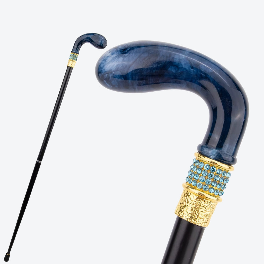 Translucent Blue Metal Cane - Bastoni