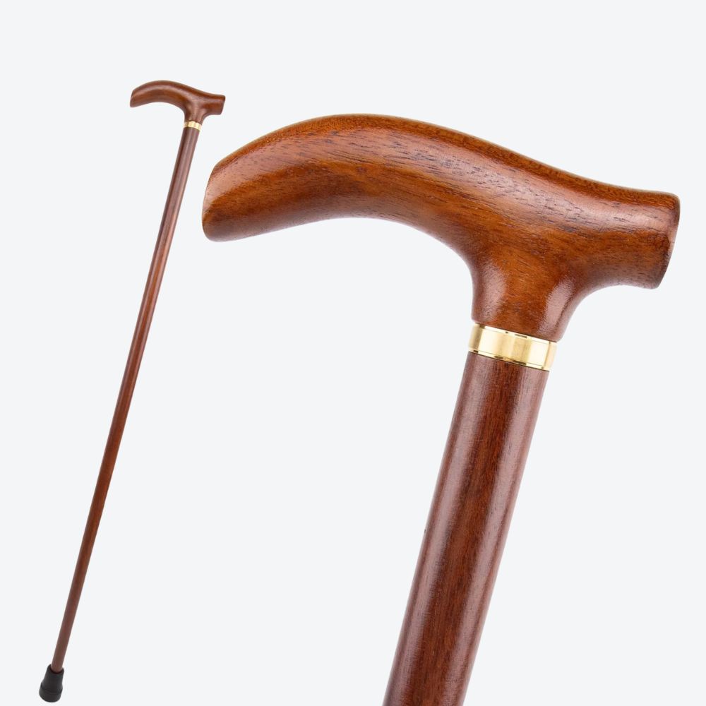 Brown Wooden Single Joint Fashion Walking Stick Decorative Cospaly Party Walking Cane Halloween Mace Crutch Wand Crosier 92cm - Bastoni
