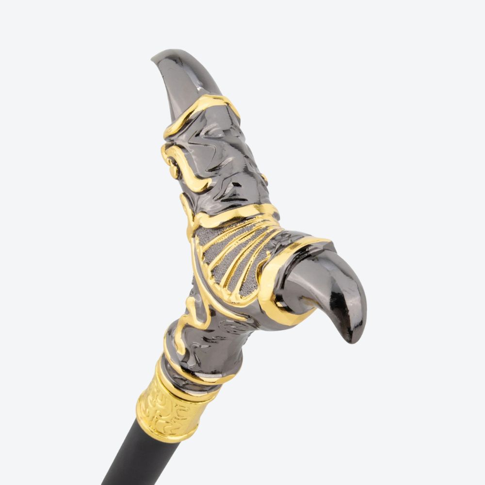 Double Claw Metal Cane Silver and Gold-Bastoni UK