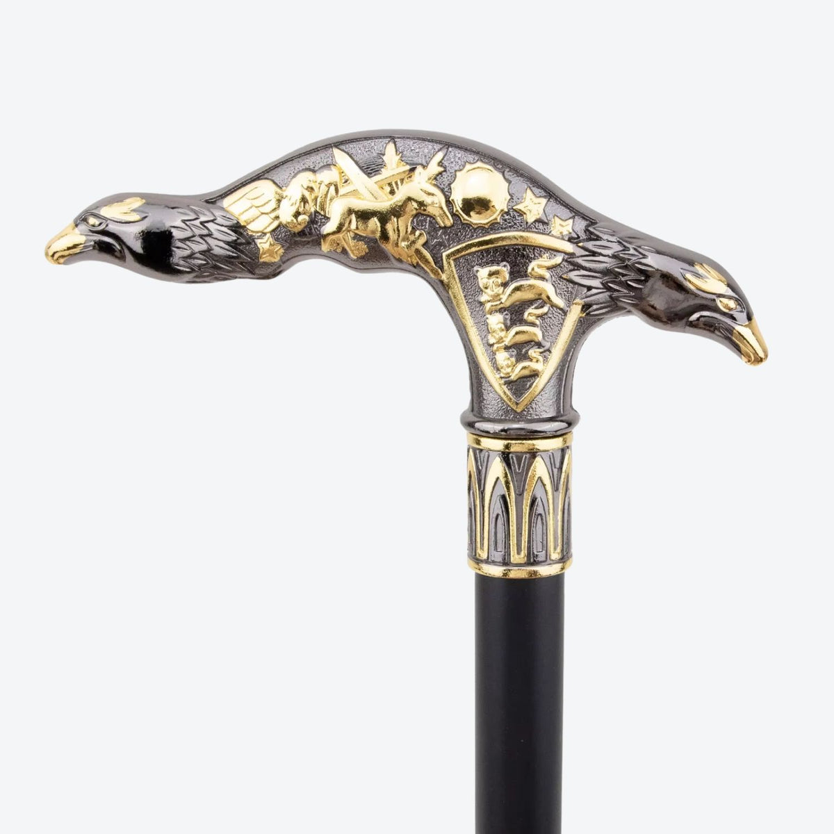 Double Eagle Metal Cane Gold-Bastoni UK