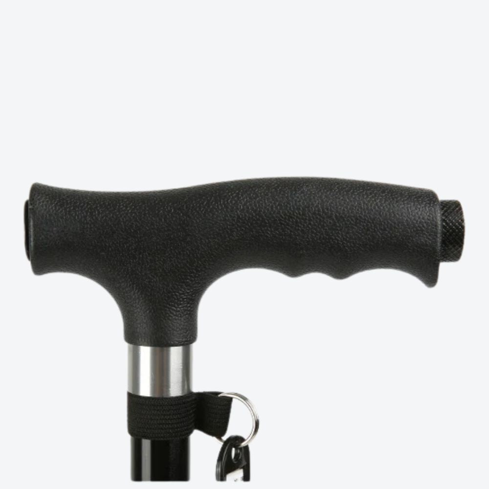 Elegant Cane with LED Flashlight, Single Black Tip, Bastoni