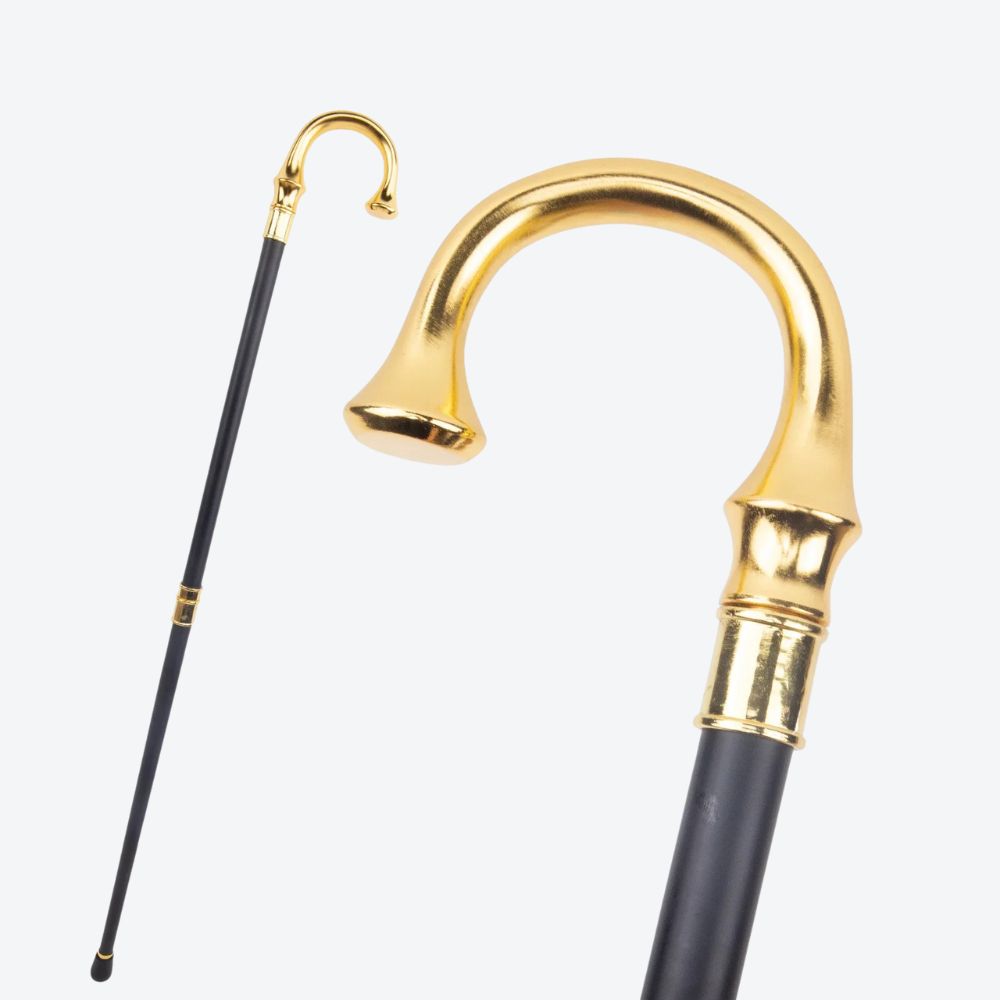 Elegant Cane with Gold U-Handle - Bastoni