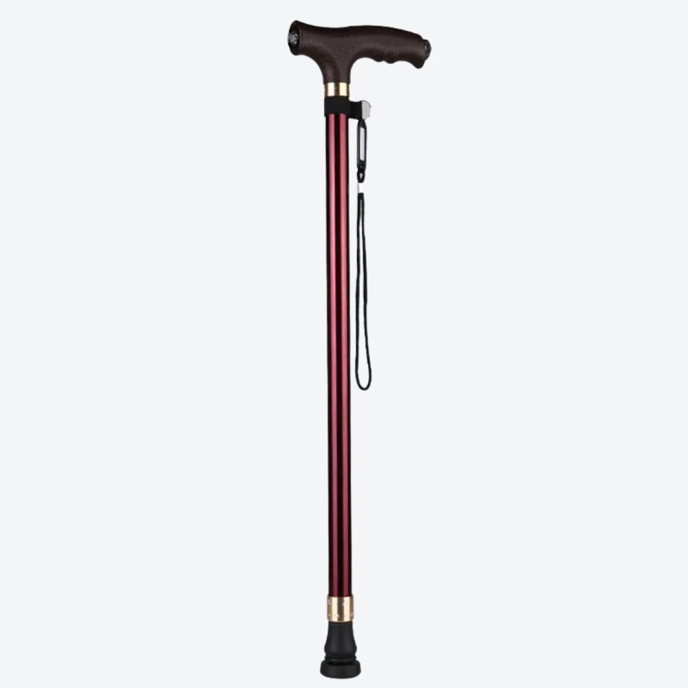 Elegant Cane with LED Flashlight, Single Black Tip, Bastoni
