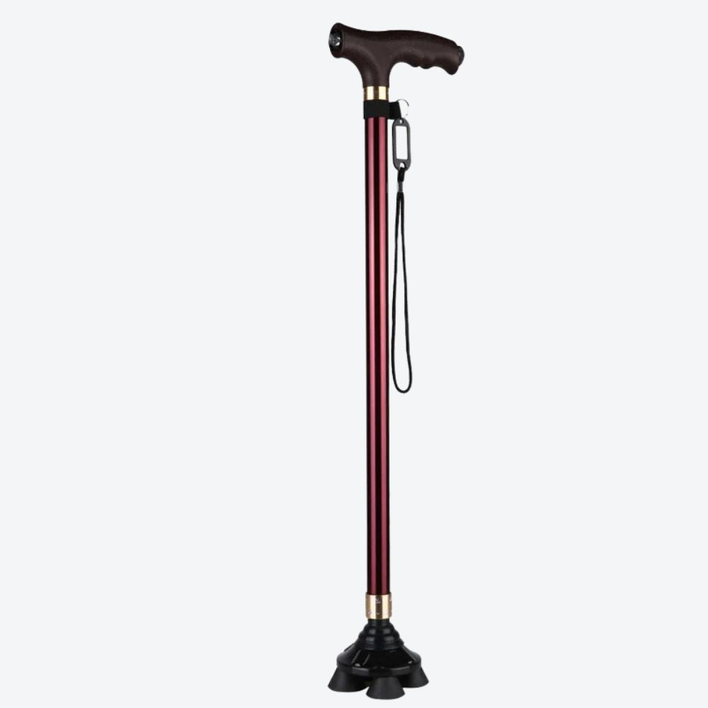 Elegant Cane with LED Flashlight, Single Black Tip, Bastoni
