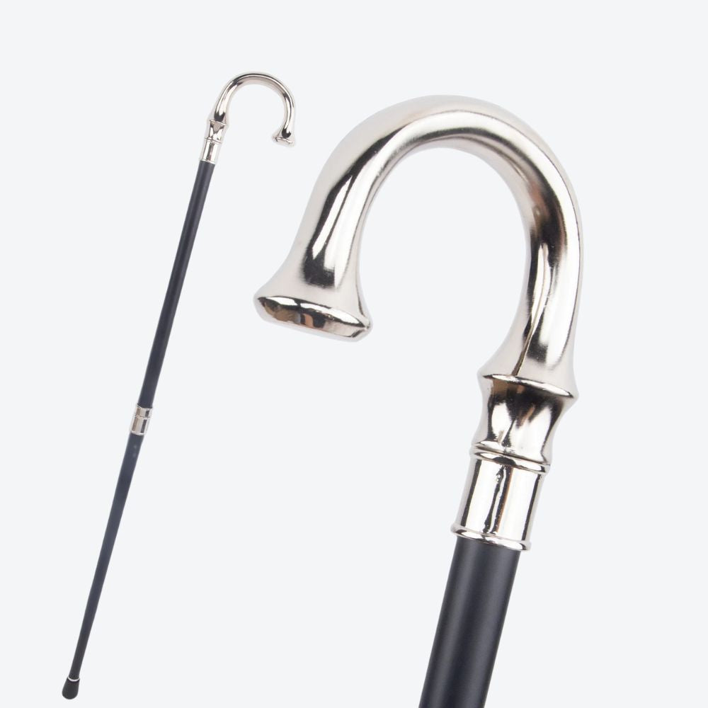 Elegant Cane with Silver U-Handle - Bastoni