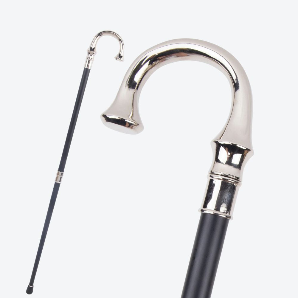 Elegant Cane with Silver U-Handle - Bastoni