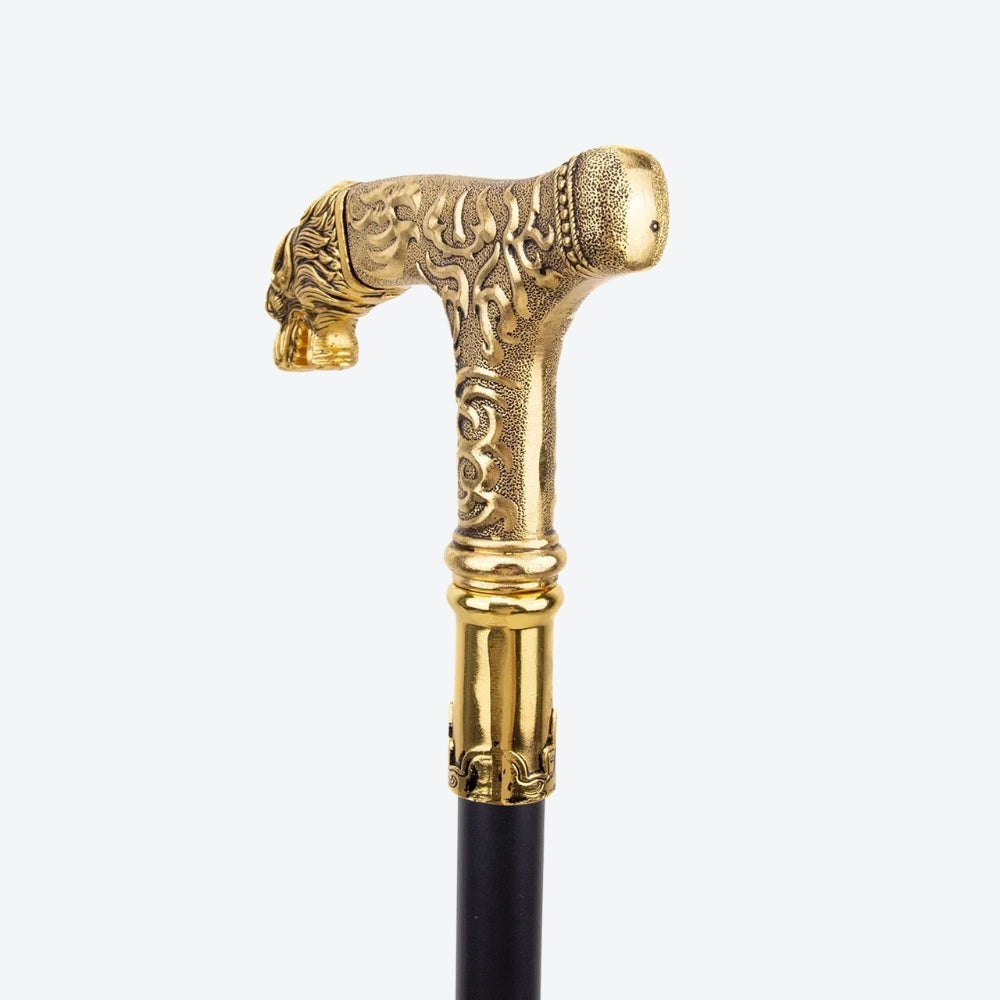 Elegant Golden Wolf Walking Stick - Bastoni