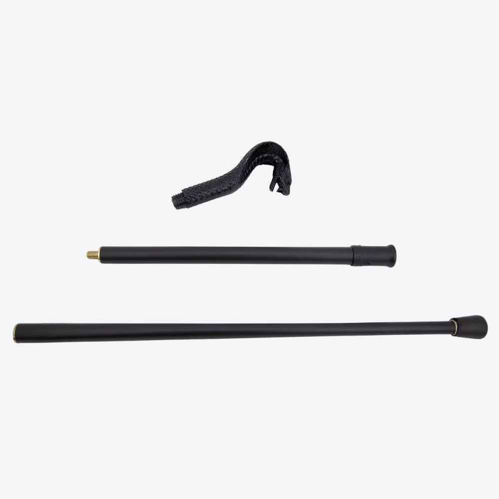 Vintage Black Naja Metal Cane-Bastoni UK