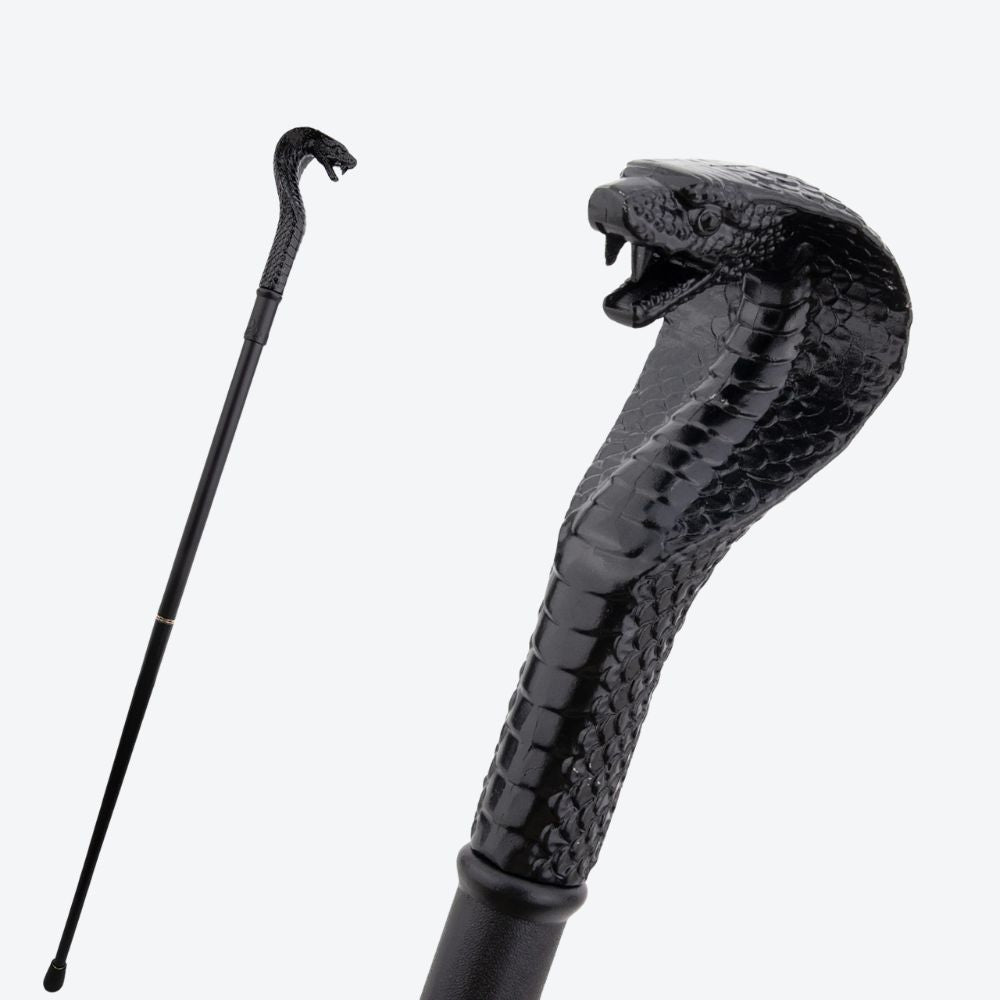 Vintage Black Naja Metal Cane-Bastoni UK