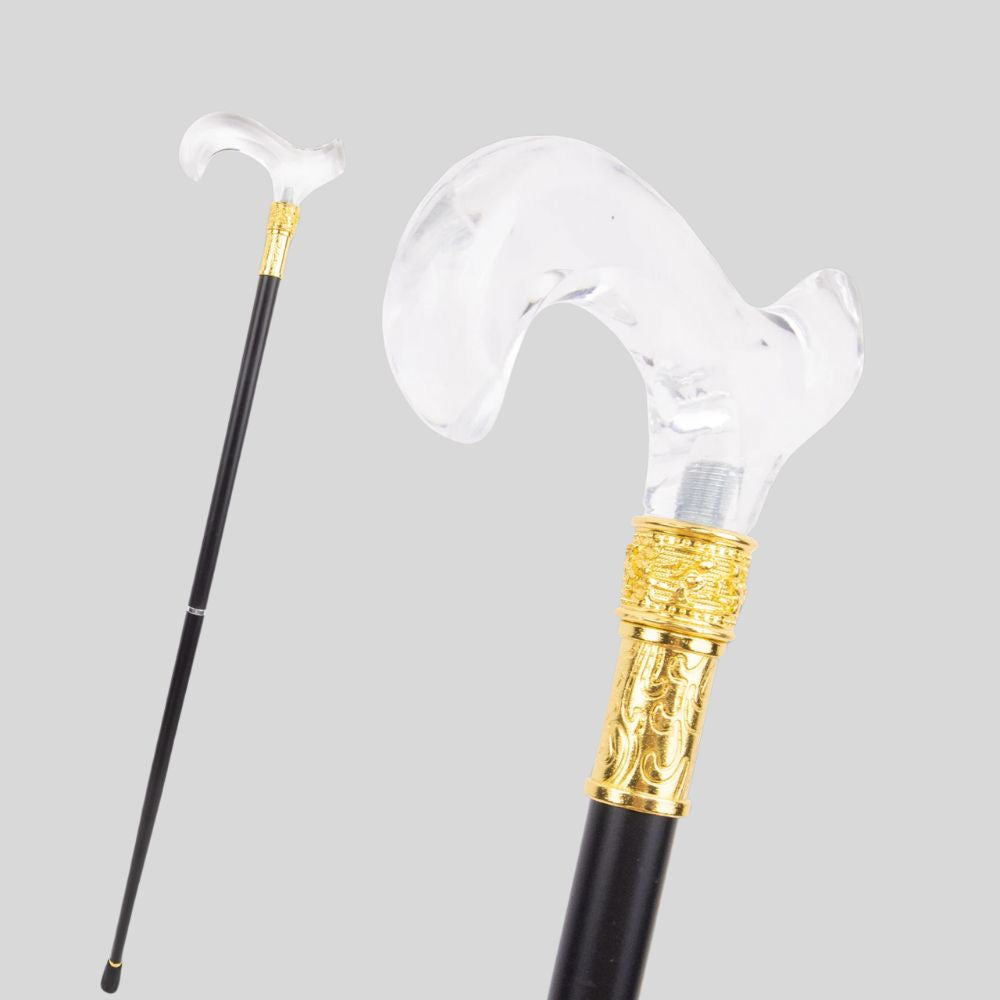 Elegant Luxury Cane with Transparent Handle Bastoni
