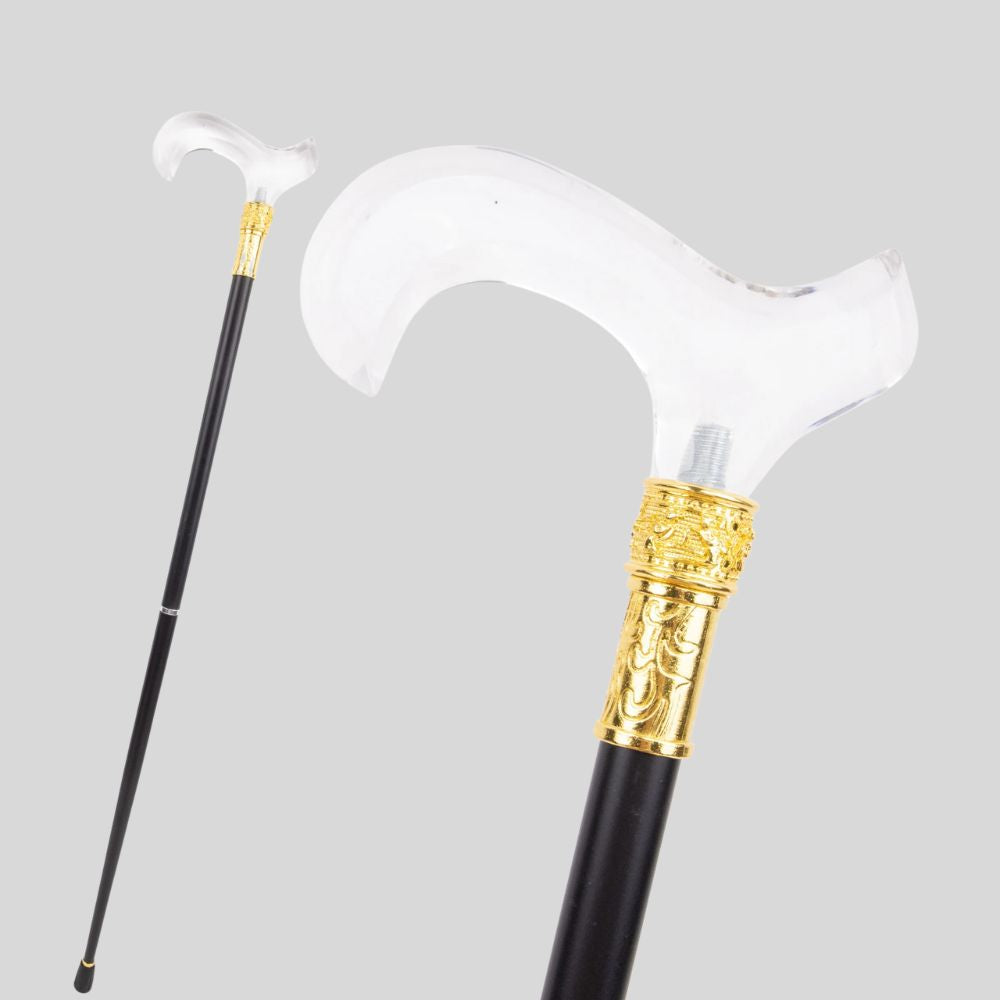 Elegant Luxury Cane with Transparent Handle Bastoni
