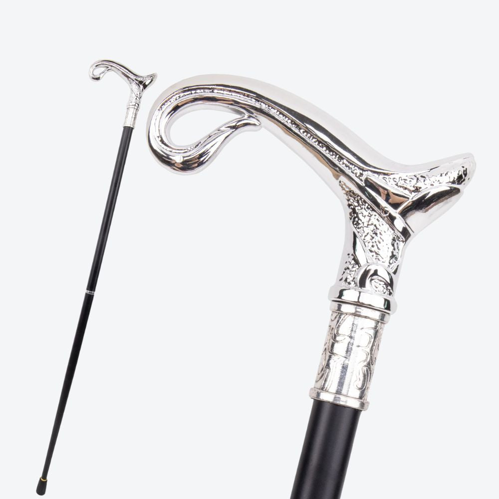 Luxury Elegant Arabic Style Silver Bastoni Walking Stick