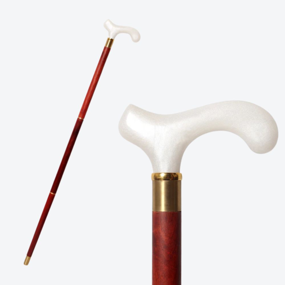 Bastoni Elegant Reddish African Wood Modern Walking Stick