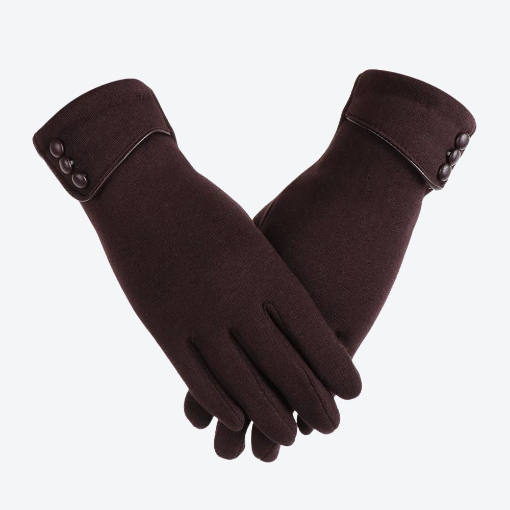 Women Winter Warm Gloves Touch Screen Fleece Lined Thermal Mittens Driving Ski Windproof Gloves - Bastoni