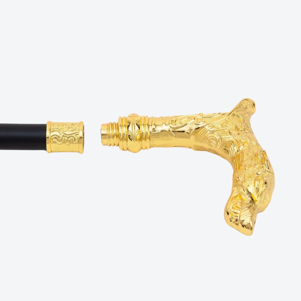 Bastoni Elegant Vintage Gold Leopard Cane