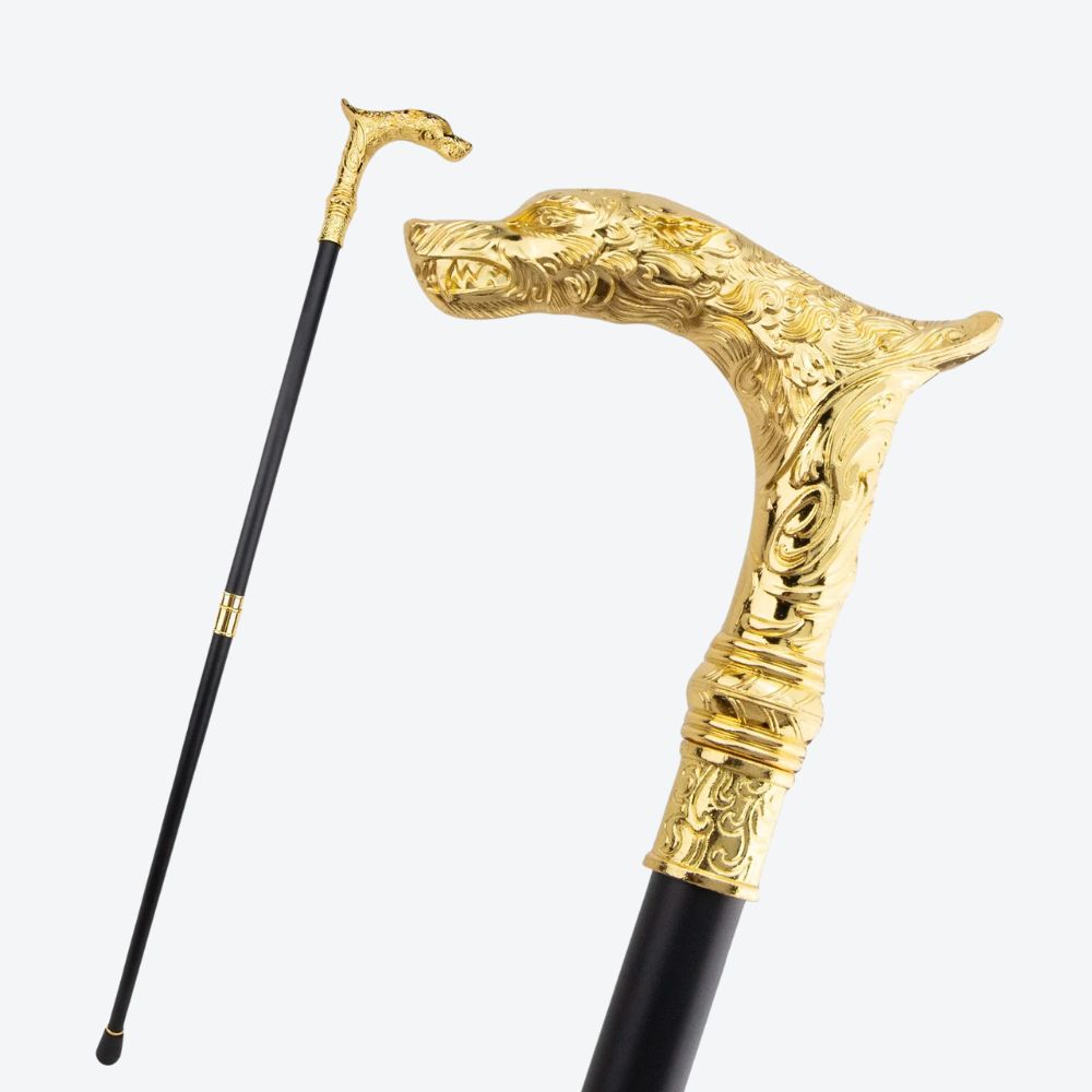 Bastoni Elegant Vintage Gold Leopard Cane