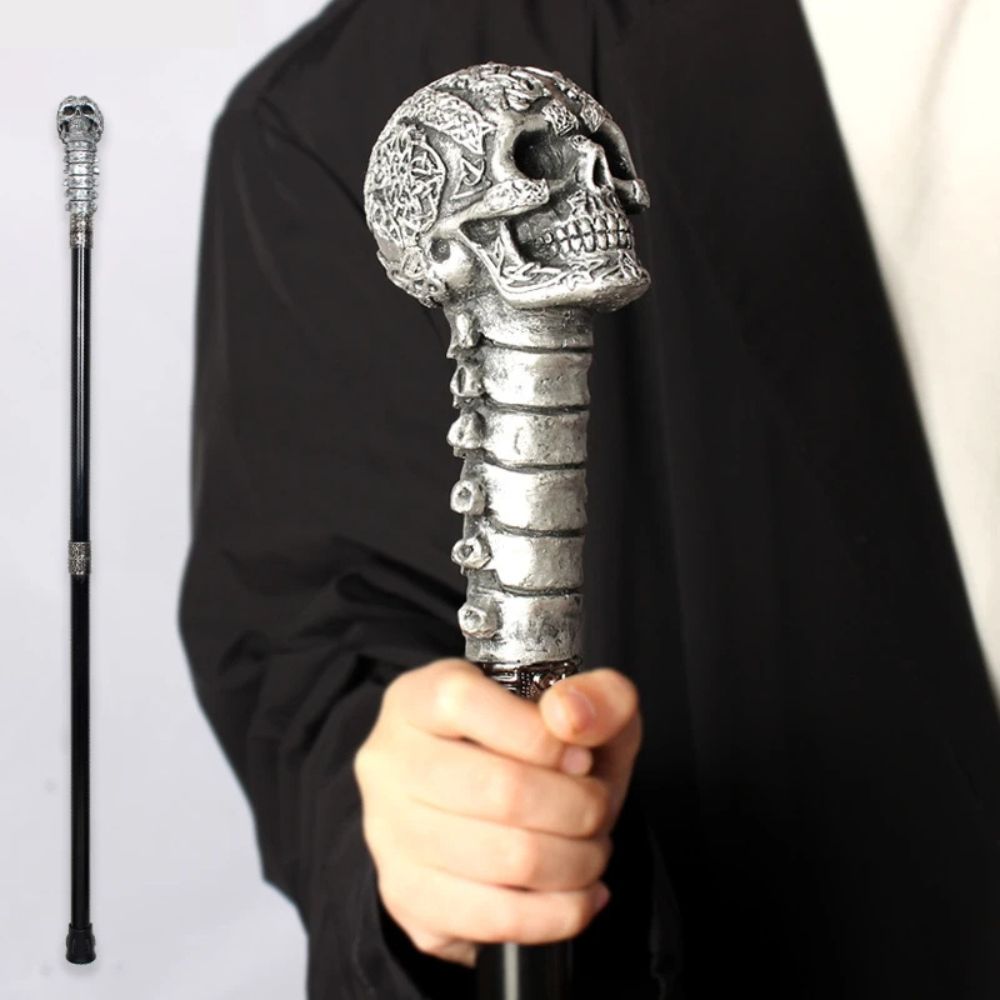 Bastoni Vintage Elegant Silver Skull Cane